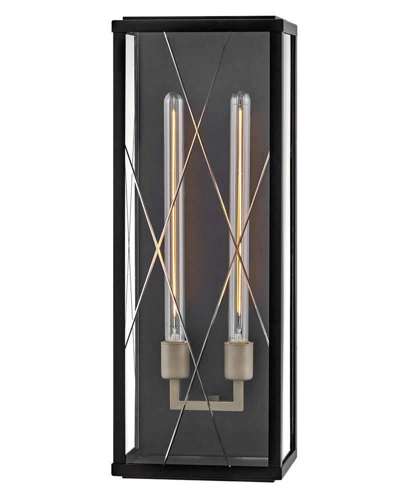 Monte Medium 2-Light Outdoor Wall Sconce in Black