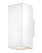 Tetra 2-Light Outdoor Wall Sconce in Textured White