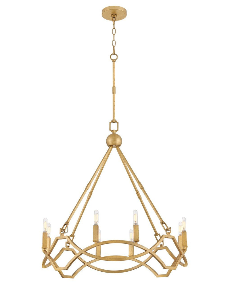 Leona 8-Light Chandelier in Distressed Brass
