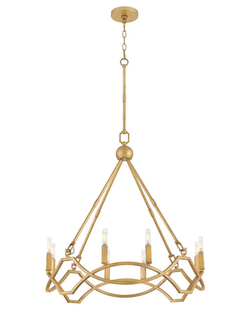 Leona 8-Light Chandelier in Distressed Brass