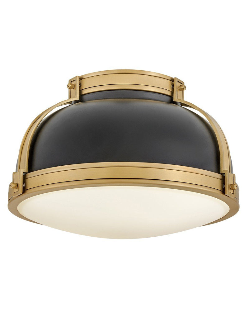 Barton 2-Light Semi-Flush Mount in Black