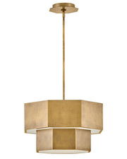 Facet 5-Light Convertible Pendant in Heritage Brass