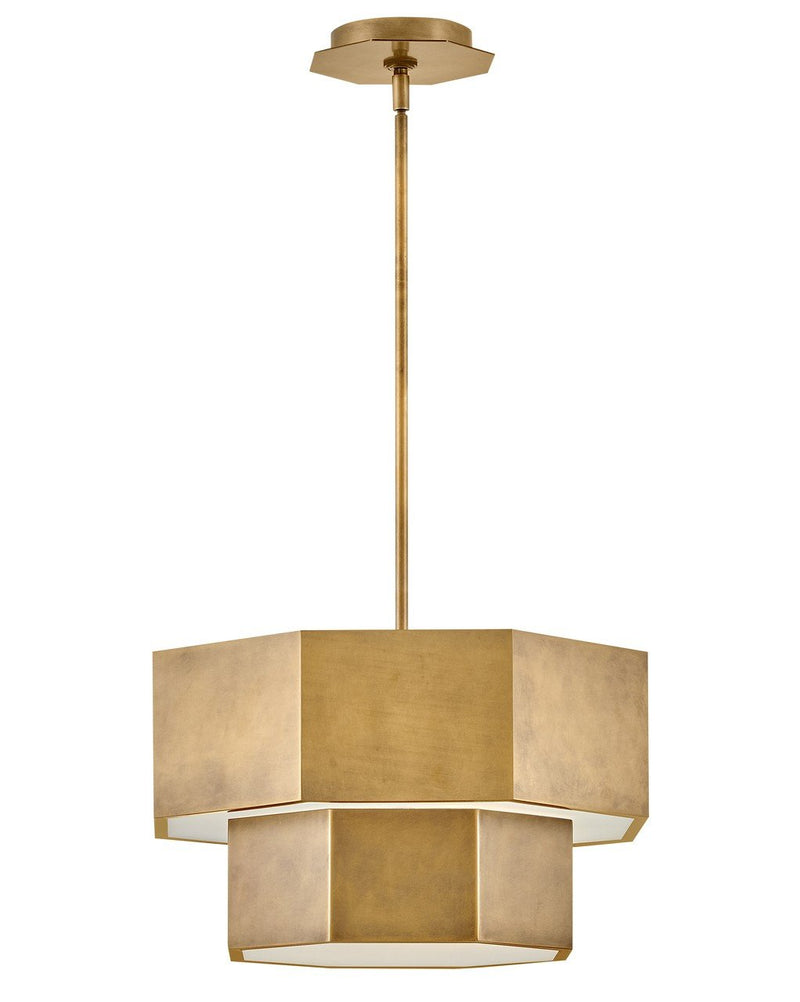 Facet 5-Light Convertible Pendant in Heritage Brass