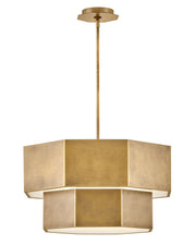 Facet 7-Light Pendant in Heritage Brass