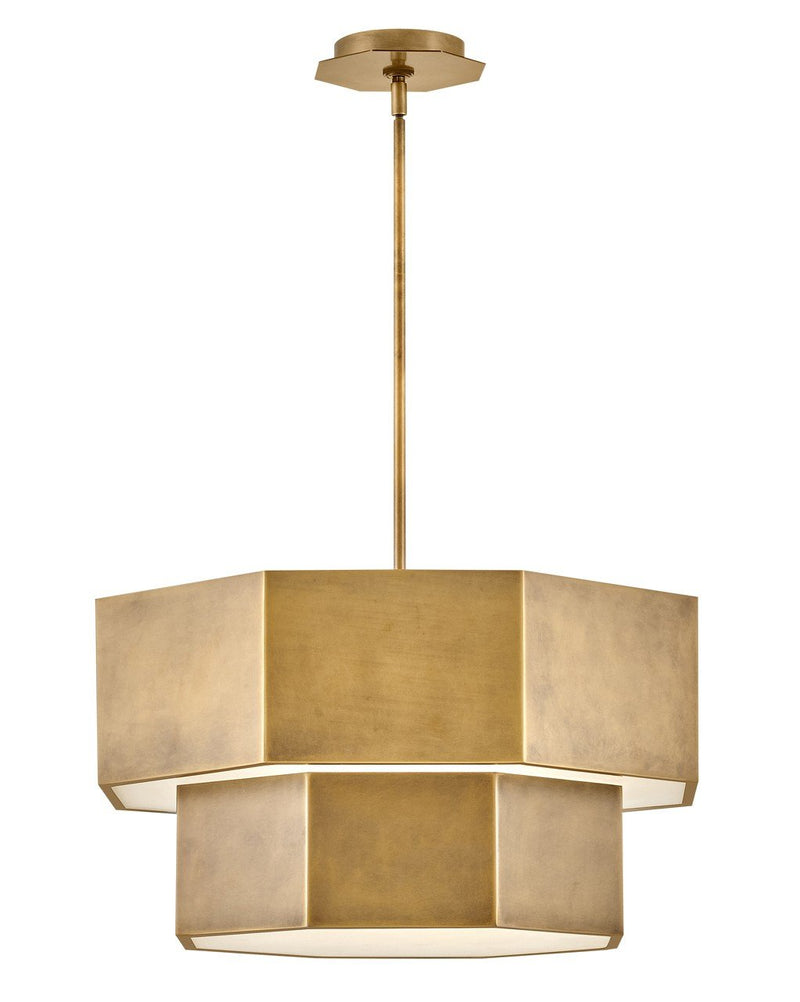 Facet 7-Light Pendant in Heritage Brass