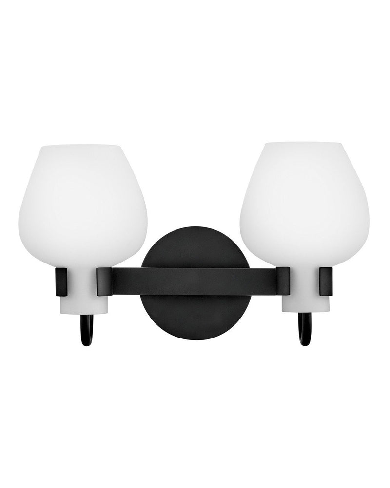 Sylvie 2-Light Bath Vanity Light in Black