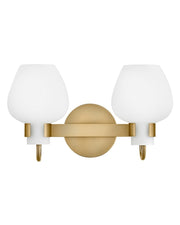 Sylvie 2-Light Bath Vanity Light in Heritage Brass