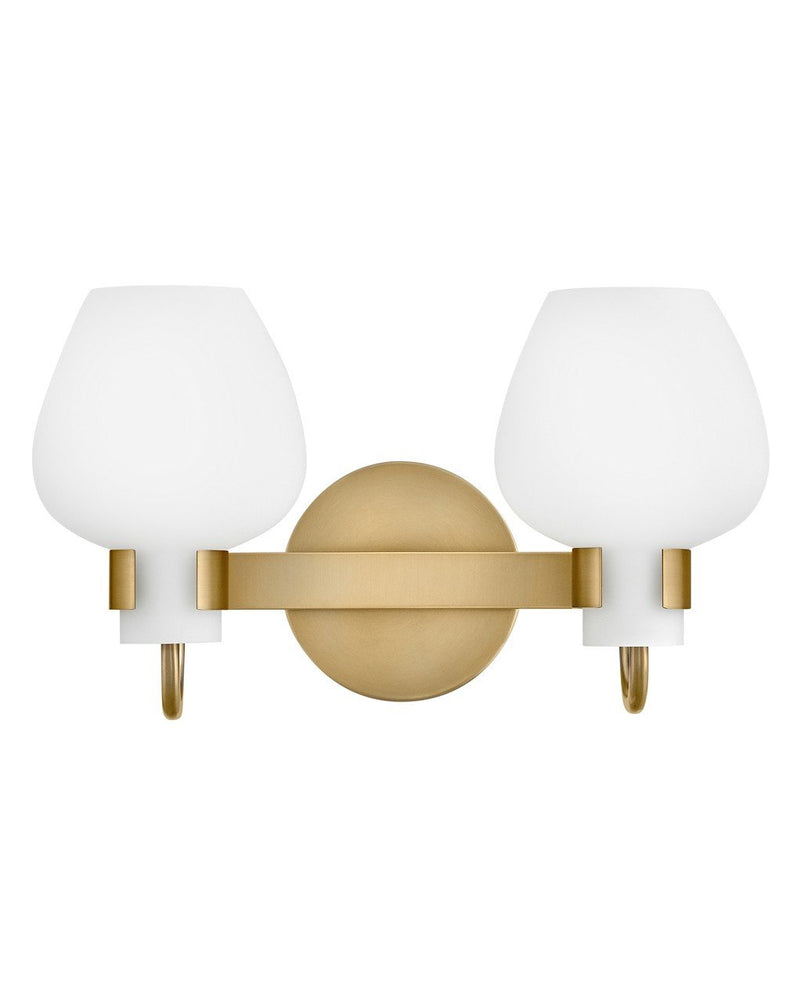 Sylvie 2-Light Bath Vanity Light in Heritage Brass