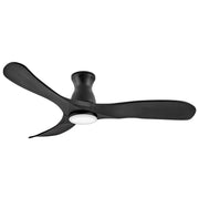 Swell Flush Illuminated 56" Outdoor Smart Ceiling Fan with Light in Matte Black