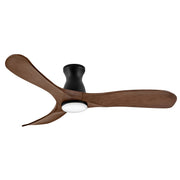 Swell Flush Illuminated 56" Outdoor Smart Ceiling Fan with Light in Matte Black / Walnut