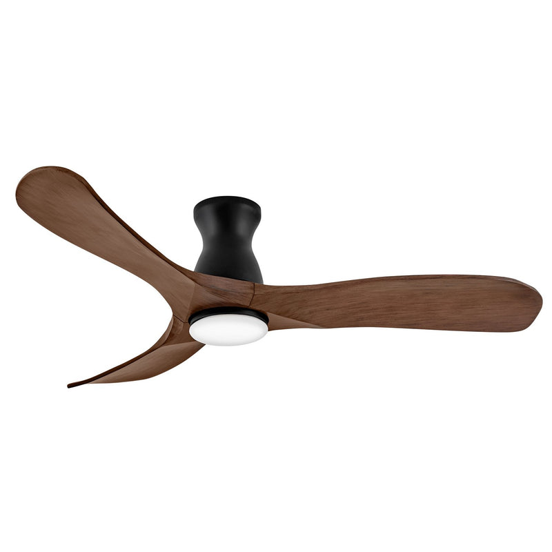 Swell Flush Illuminated 56" Outdoor Smart Ceiling Fan with Light in Matte Black / Walnut