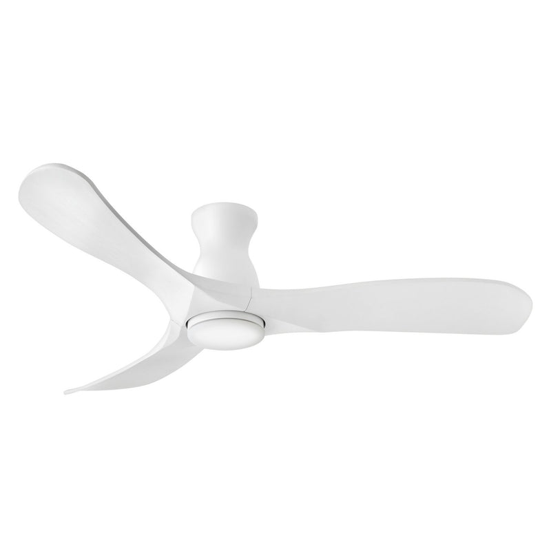 Swell Flush Illuminated 56" Outdoor Smart Ceiling Fan with Light in Matte White