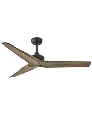 Chisel 52" Outdoor Smart Ceiling Fan in Matte Black / Driftwood