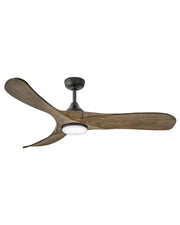 Swell Illuminated 56" Outdoor Smart Ceiling Fan with Light in Matte Black / Driftwood