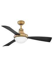 Oliver 50" Outdoor Smart Ceiling Fan with Light in Heritage Brass / Matte Black
