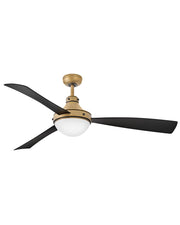 Oliver 62" Outdoor Smart Ceiling Fan with Light in Heritage Brass / Matte Black