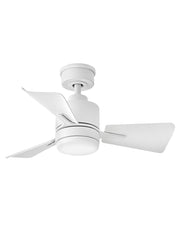 Atom 30" Outdoor Ceiling Fan with Light in Matte White