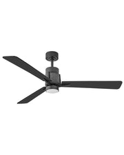 Atticus 56" Outdoor Smart Ceiling Fan with Light in Matte Black