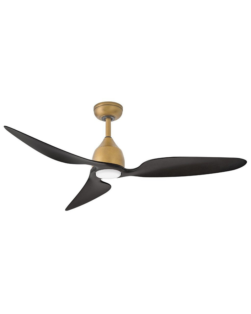 Azura 52" Smart Outdoor Ceiling Fan with Light in Heritage Brass / Matte Black