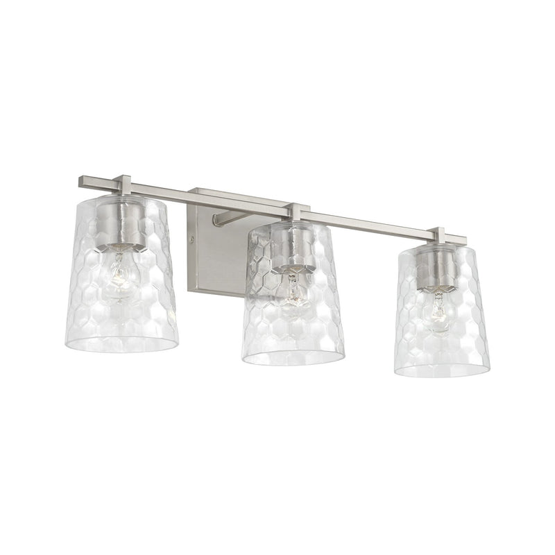 Burke 3-Light Bath Vanity Light in Brushed Nickel