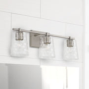 Burke 3-Light Bath Vanity Light in Brushed Nickel