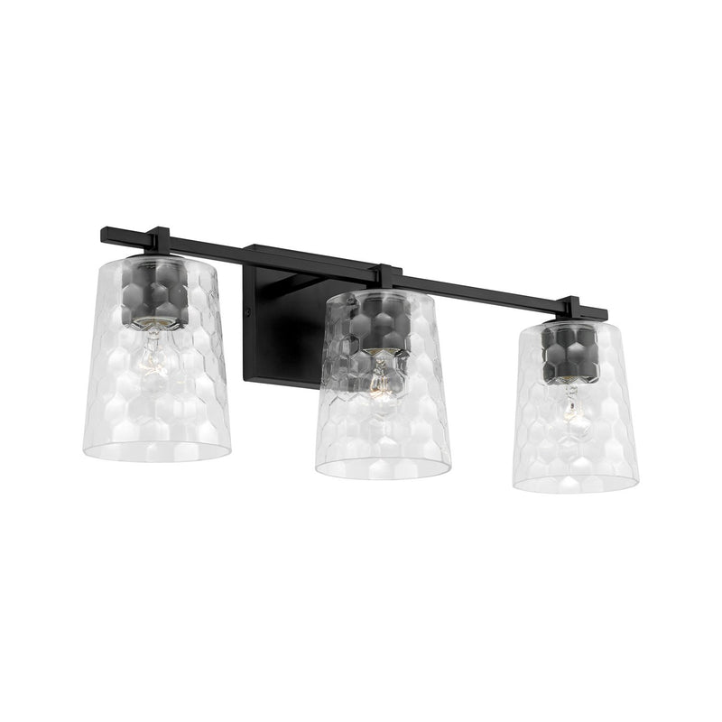 Burke 3-Light Bath Vanity Light in Matte Black