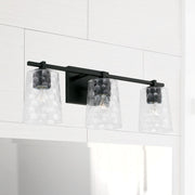 Burke 3-Light Bath Vanity Light in Matte Black