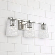 Burke 3-Light Bath Vanity Light in Polished Nickel