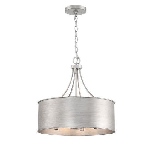 Metal Drum 18" 4-Light Pendant in Antique Silver