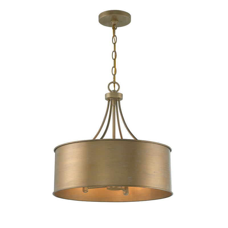 Metal Drum 18" 4-Light Pendant in Brushed Gold