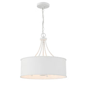 Metal Drum 18" 4-Light Pendant in Bisque White