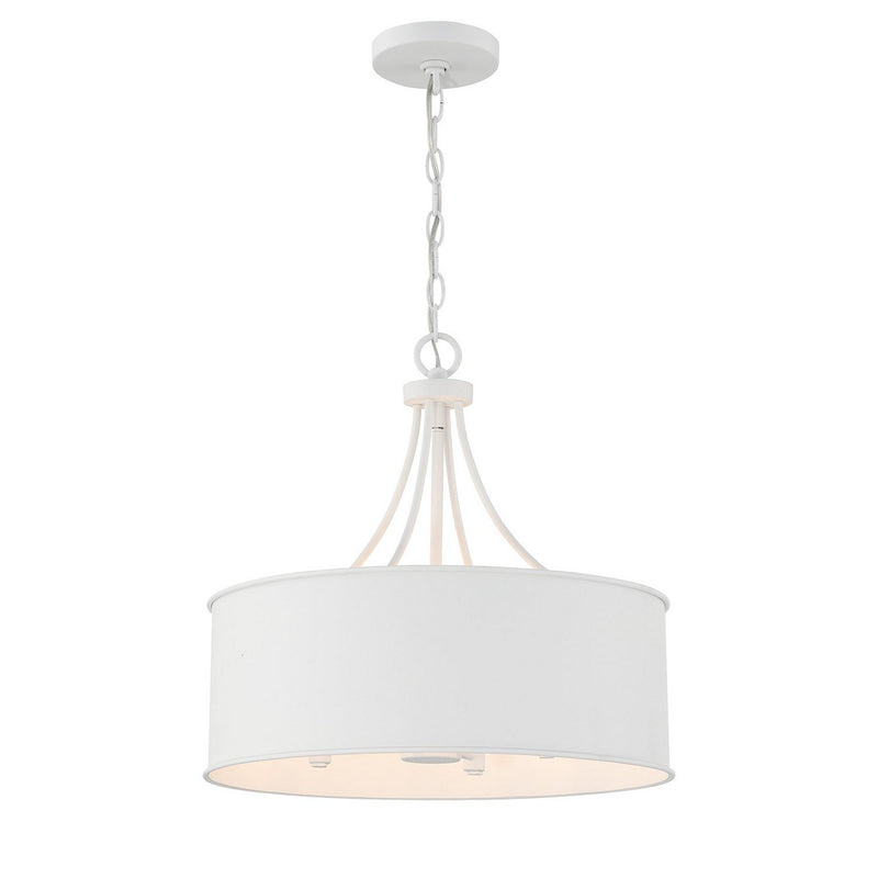 Metal Drum 18" 4-Light Pendant in Bisque White