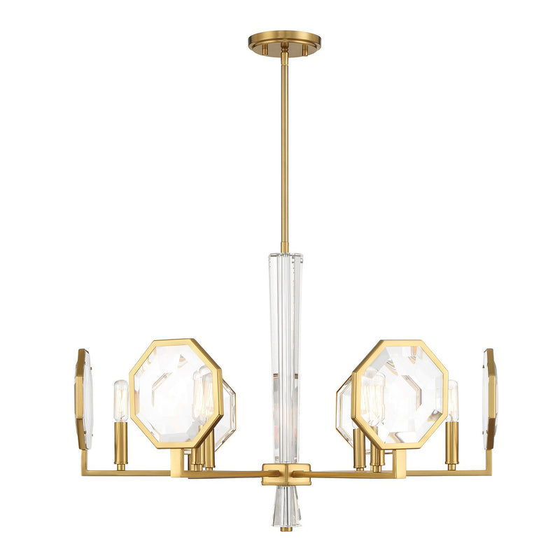 Leighton Six Light Chandelier in Warm Brass