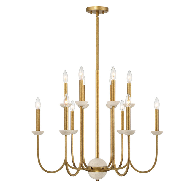 Oakhurst 12 Light Chandelier in Antique Gold