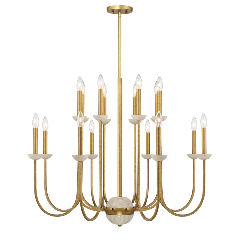 Oakhurst 16 Light Chandelier in Antique Gold
