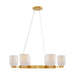 Isla Blanca Six Light Chandelier in Warm Brass