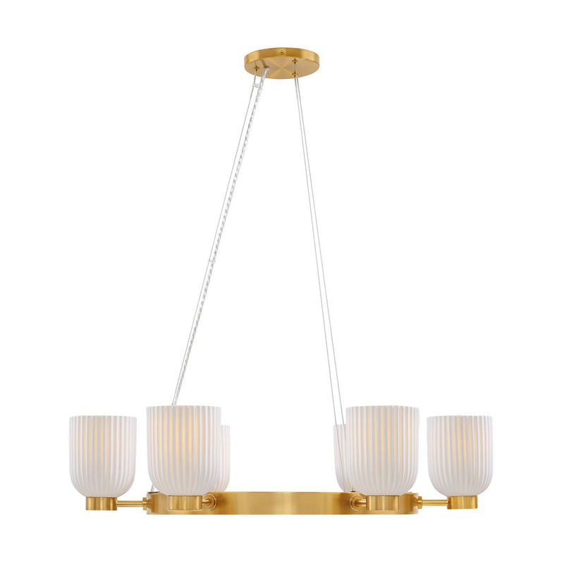 Isla Blanca 6-Light Chandelier in Warm Brass