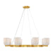 Isla Blanca Eight Light Chandelier in Warm Brass