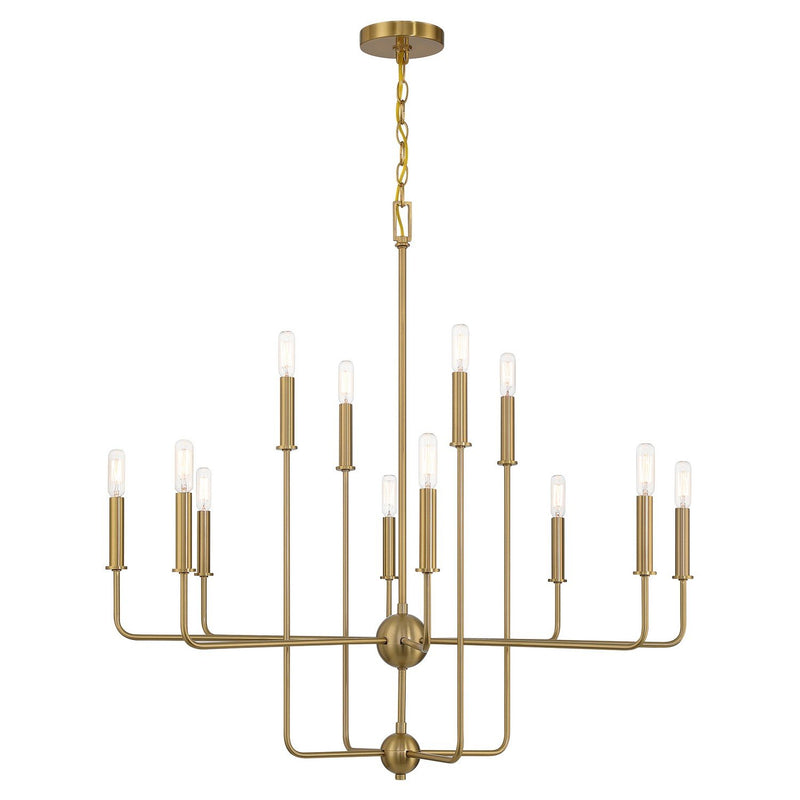Avondale 12-Light Chandelier in Warm Brass