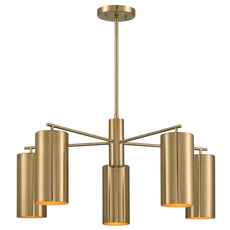 Lio 5-Light Chandelier in Noble Brass