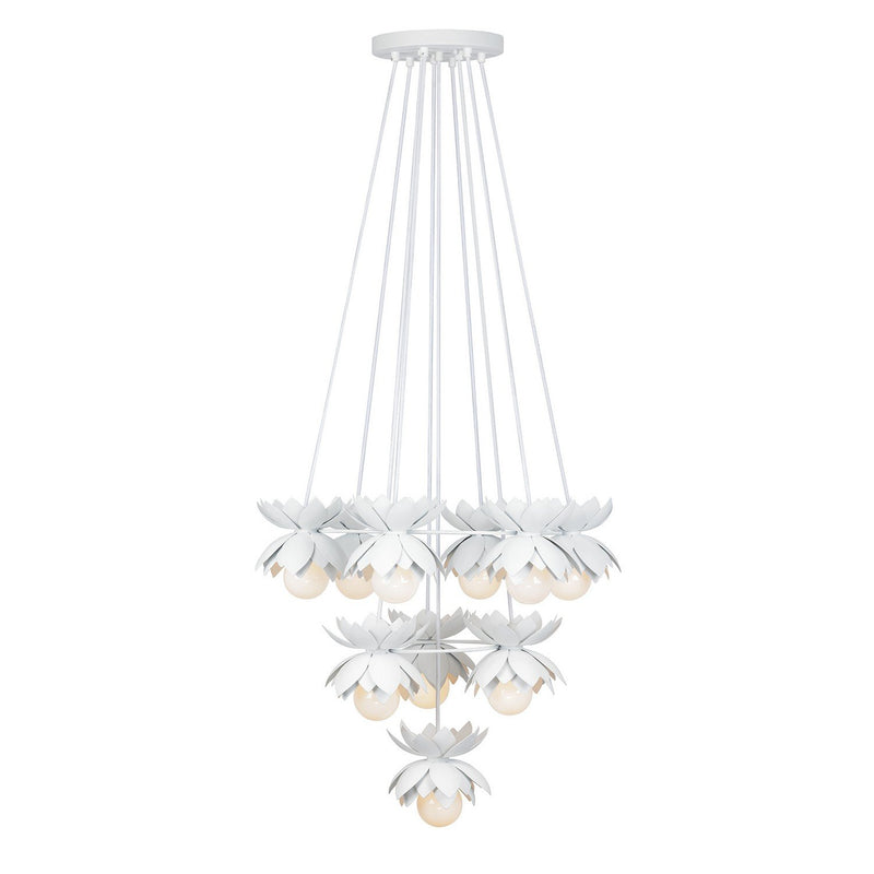 Pacha 10-Light Cluster Pendant in White Cashmere