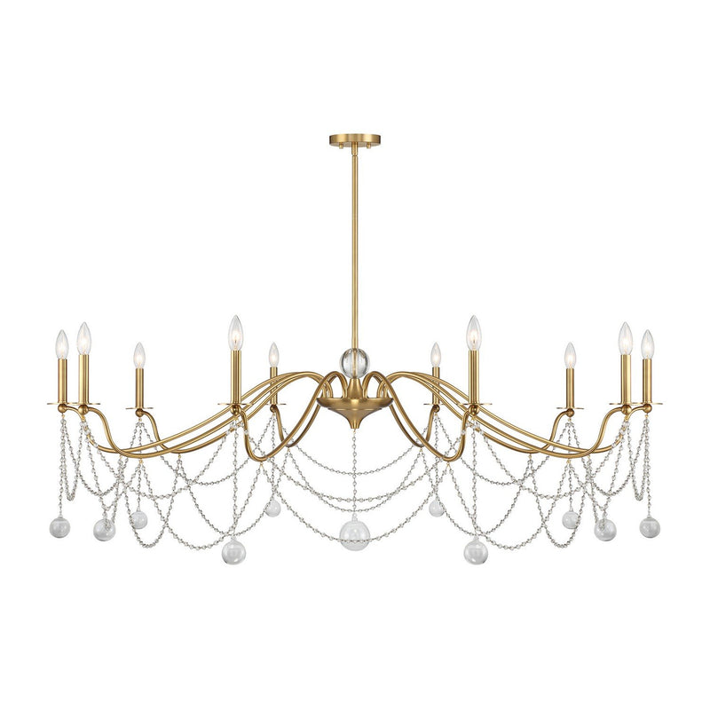 Mariposa 10-Light Chandelier in Warm Brass