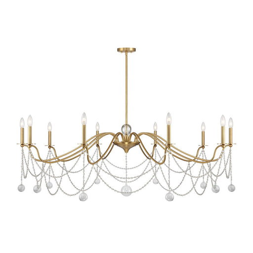 Mariposa 10-Light Chandelier in Warm Brass