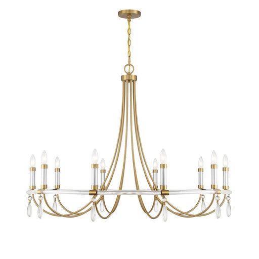 Mayfair 10-Light Chandelier in Warm Brass and Chrome