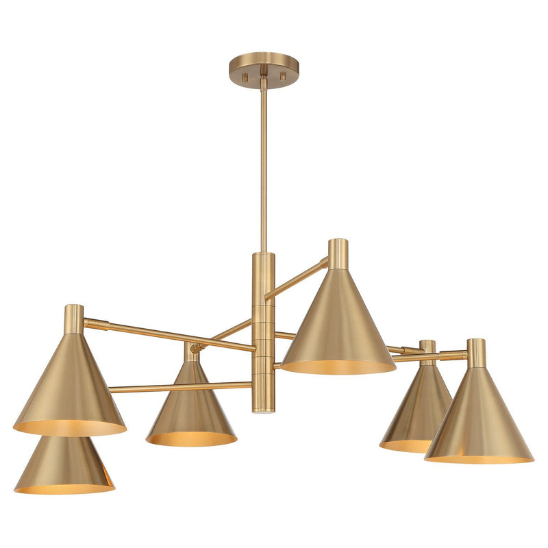 Pharos 6-Light Chandelier in Noble Brass