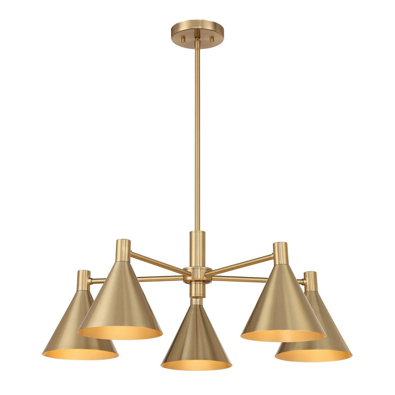 Pharos 5-Light Chandelier in Noble Brass