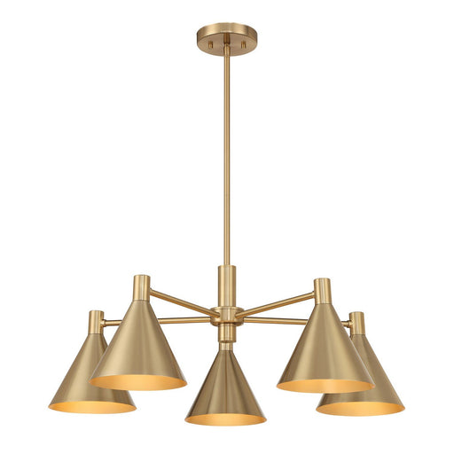 Pharos 5-Light Chandelier in Noble Brass