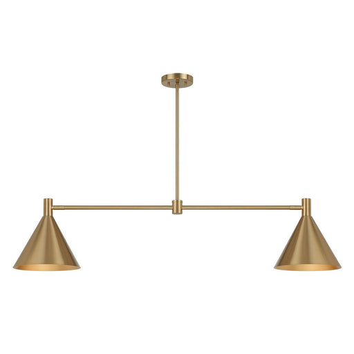 Pharos 2-Light Linear Chandelier in Noble Brass