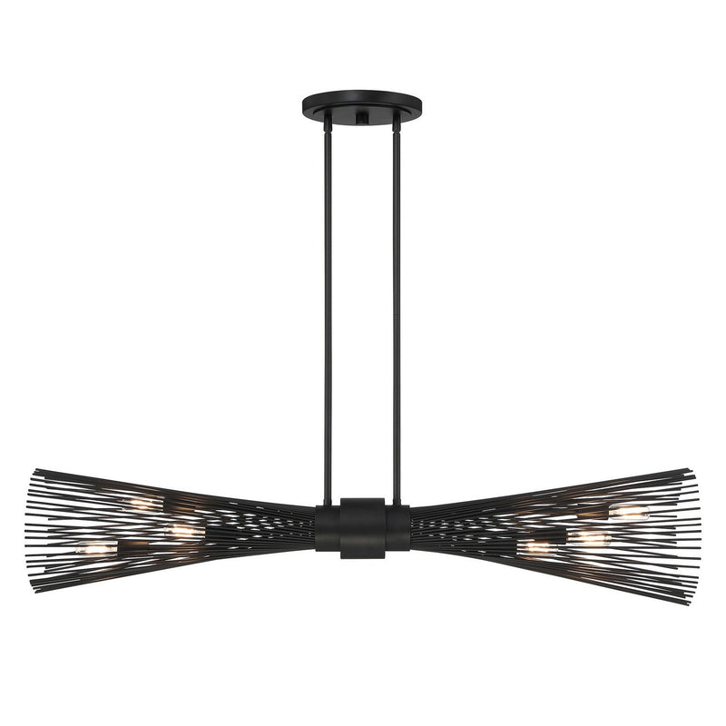 Longfellow 6-Light Linear Pendant in Matte Black