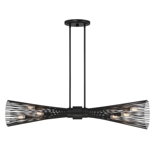 Longfellow 6-Light Linear Pendant in Matte Black